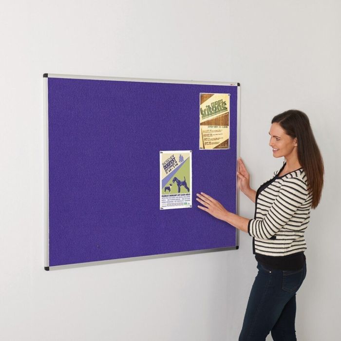 ColourPlus Vibrant Noticeboard Aluminium Frame 1200 x 1500mm - Purple