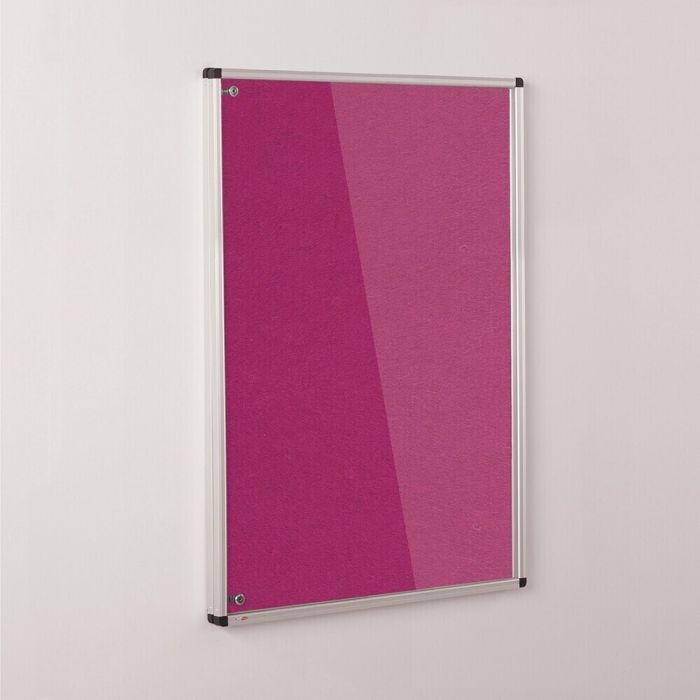 ColourPlus Vibrant Tamperproof Noticeboard Aluminium Frame 1200 x 900mm - Magenta