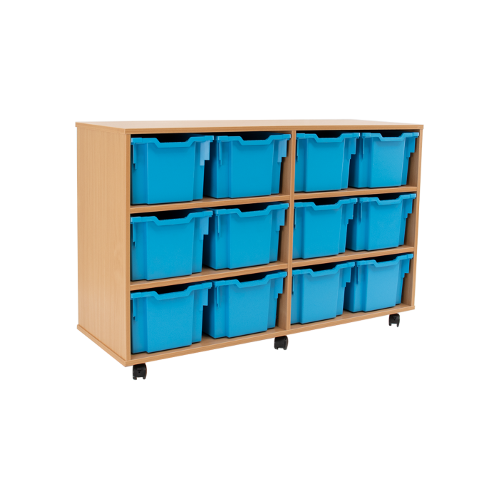 12 Extra Deep Tray Unit - Cyan Trays