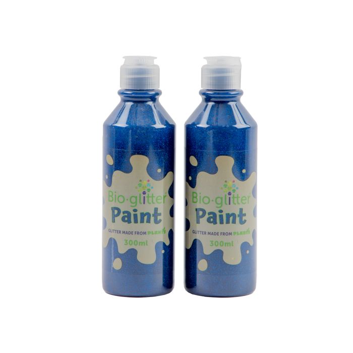 Bio Glitter Paint 300ml - Blue - Pack of 2