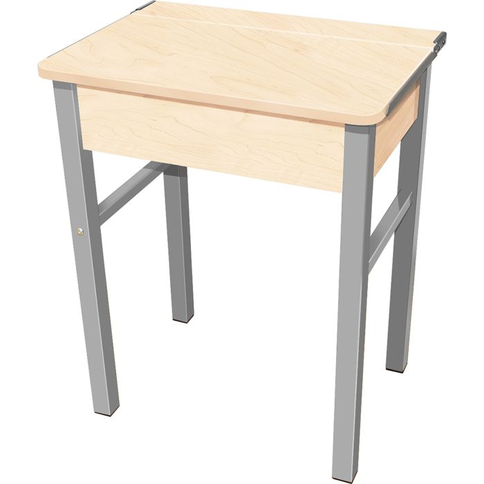 RetroMod Student Desk Silver Leg 8-11 Years Maple