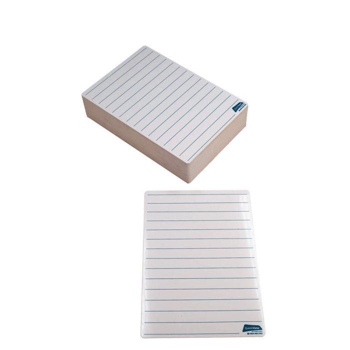 Quickview Literacy and Numeracy Drywipe Board A4 Line Bulk - Pack of 100