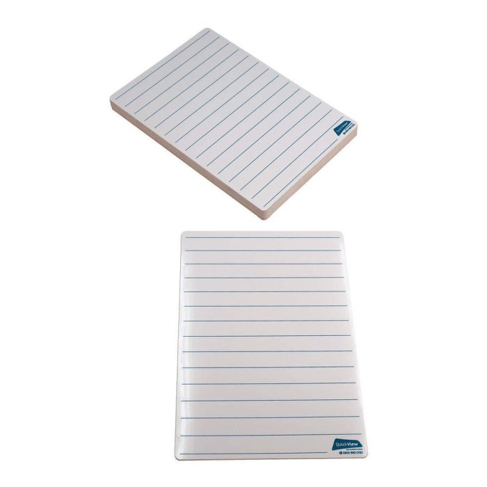 Quickview Literacy and Numeracy Drywipe Board A4 Lined - Pack of 30