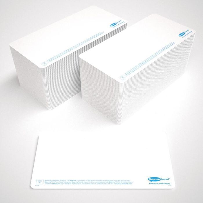 Show-me Literacy and Numeracy Drywipe Boards 1/3 A4 Black - Pack of 100