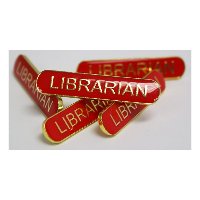 Librarian Bar Badge - Red - Pack of 10