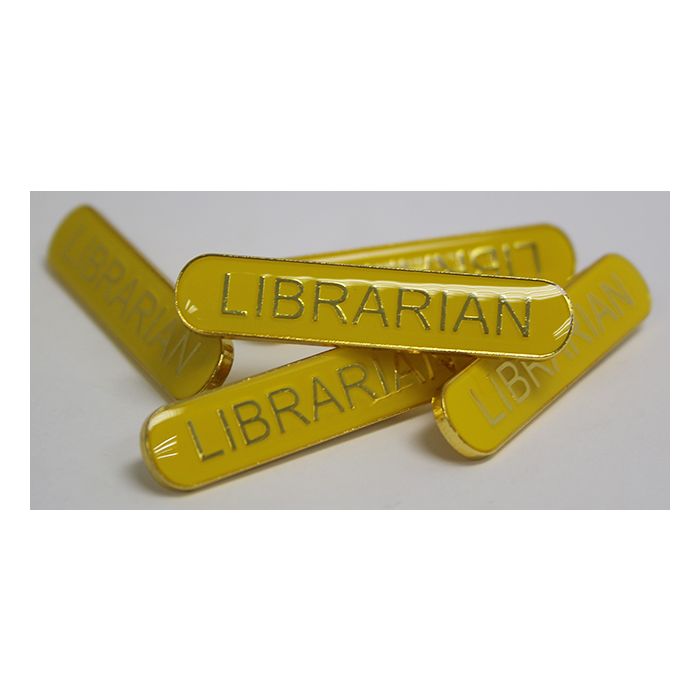 Librarian Bar Badge - Yellow - Pack of 10