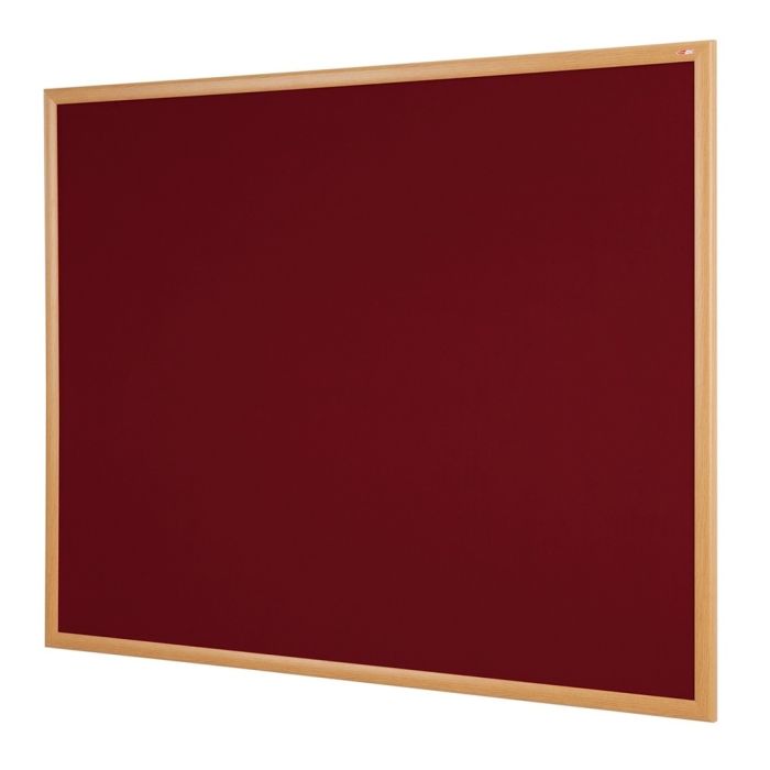 Eco Friendly Light Oak Framed Noticeboard 1200 x 1200mm - Burgundy