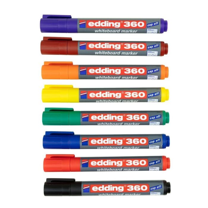 Edding 360 Drywipe Whiteboard Markers Bullet Tip Classpack Assorted - Pack of 50