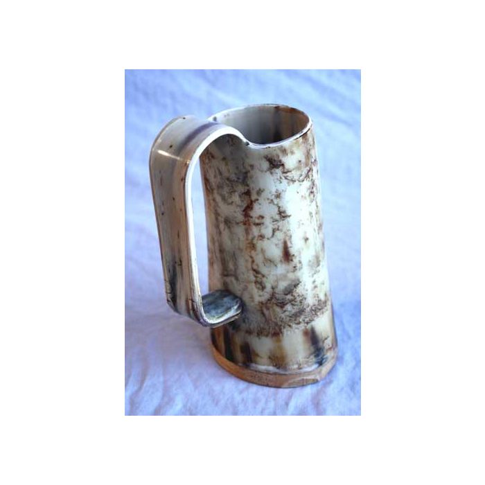 Engraved Horn Tankard