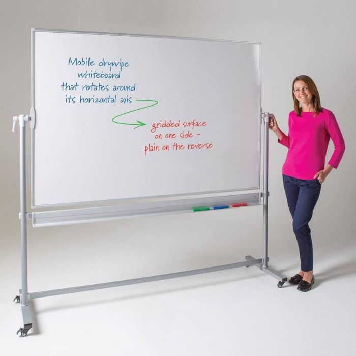 Standard Revolving Non-Magnetic Whiteboard - 900 x 1200mm