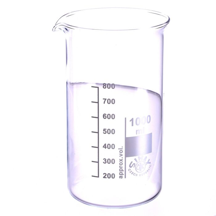 Simax Tall Form Beakers with Spout - 1000ml - Pack of 10