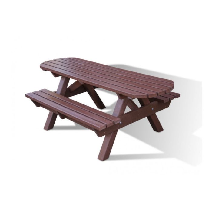 Picnic Bench Extension Top with Wheelchair Accessible Brown