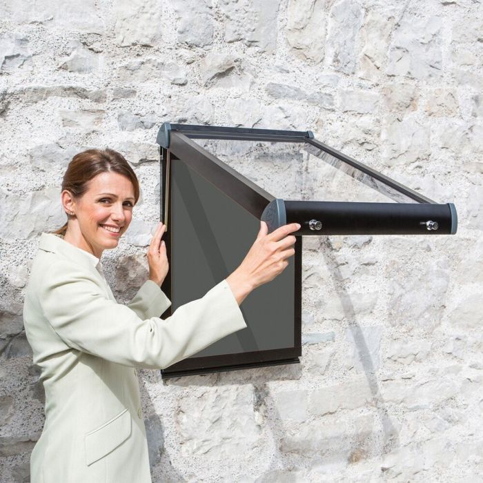 Shield Exterior Showcase 575 x 712mm - Black Frame/Gunmetal