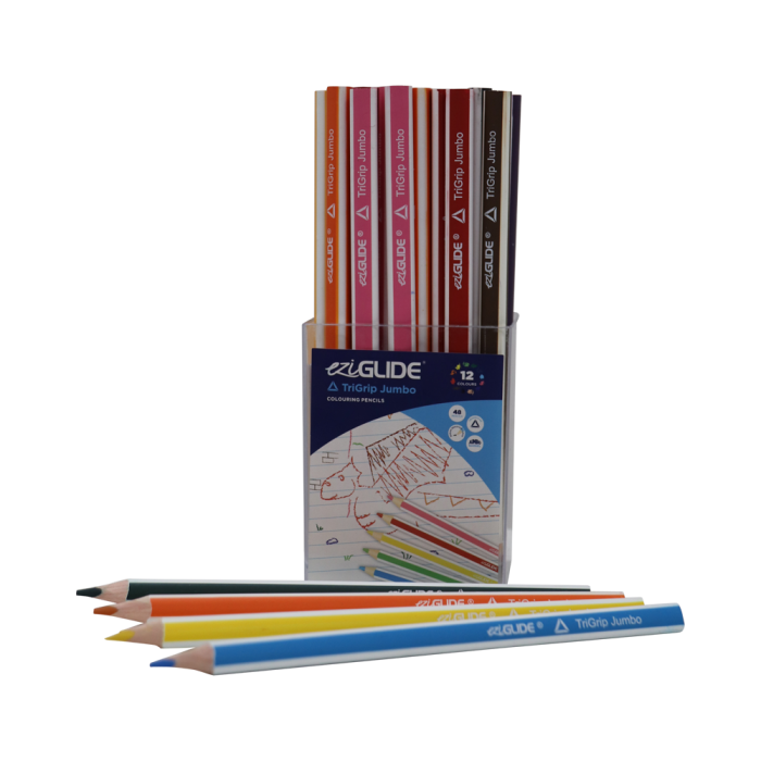 EziGlide Jumbo TriGrip Colouring Pencils - Pack of 48