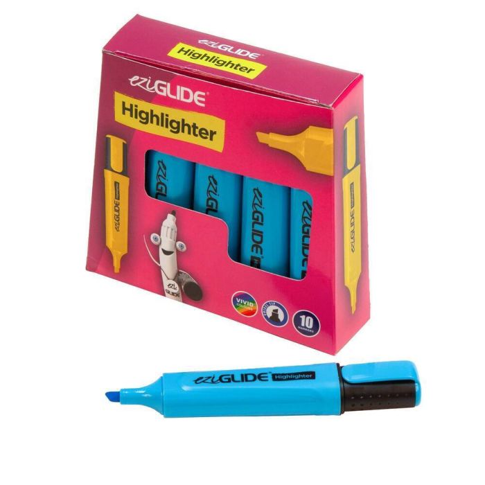 EziGlide Highlighter Markers - Blue - Pack of 10
