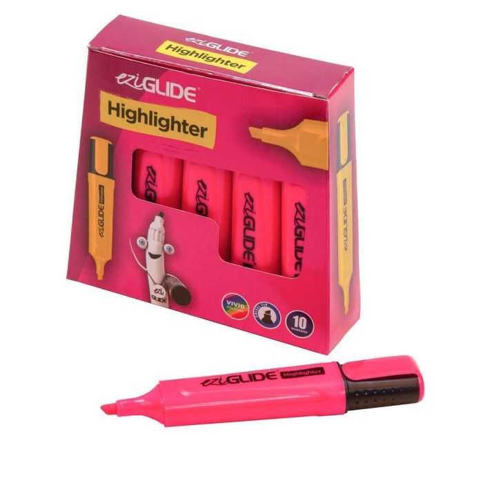 EziGlide Highlighter Markers - Pink - Pack of 10