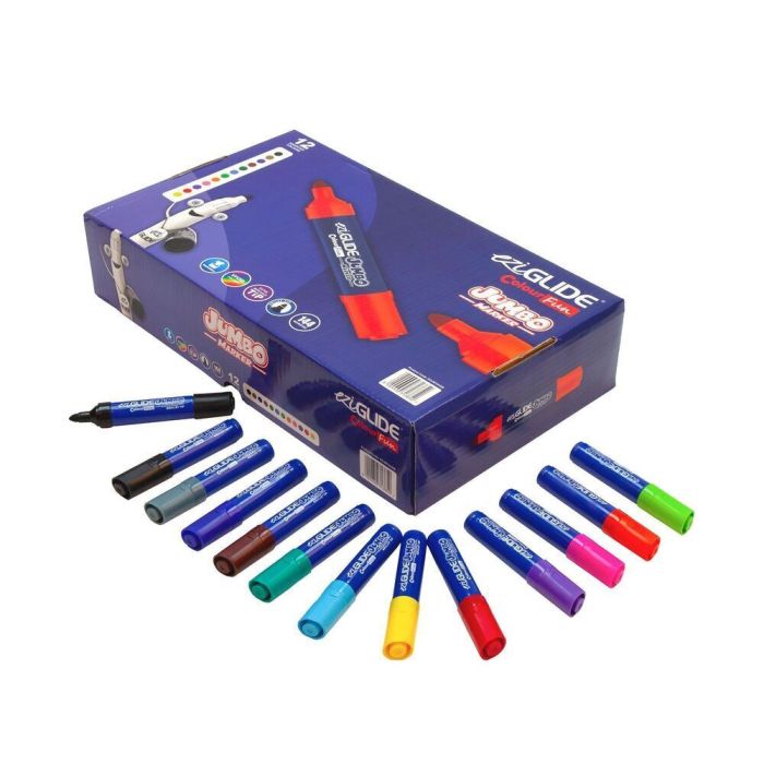 EziGlide ColourFun Jumbo Marker Bullet Tip - Assorted Classpack - Pack of 144