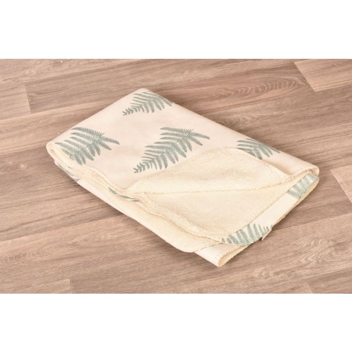 Fern Print Washable Sherpa Fleece Throw