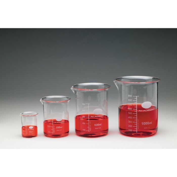 Economy Borosilicate Beakers Squat Form With Spout - 400ml - Pack of 12