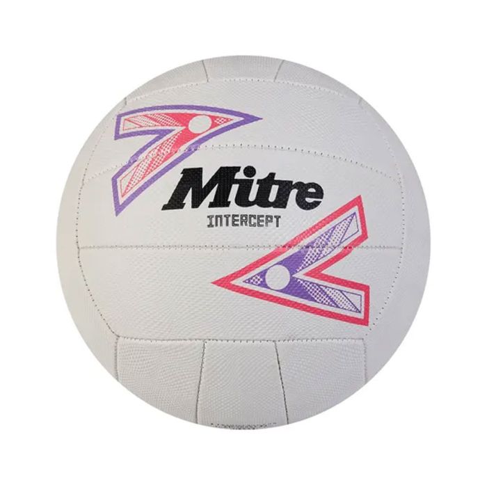 Match Netball - White/Purple/Pink - Size 4 - Pk 5 with Bag