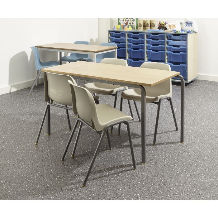 Classmates Contemporary 4 Beech Tables & 8 Chairs Pack - 1100 x 550mm - 4-6 Years - Sand