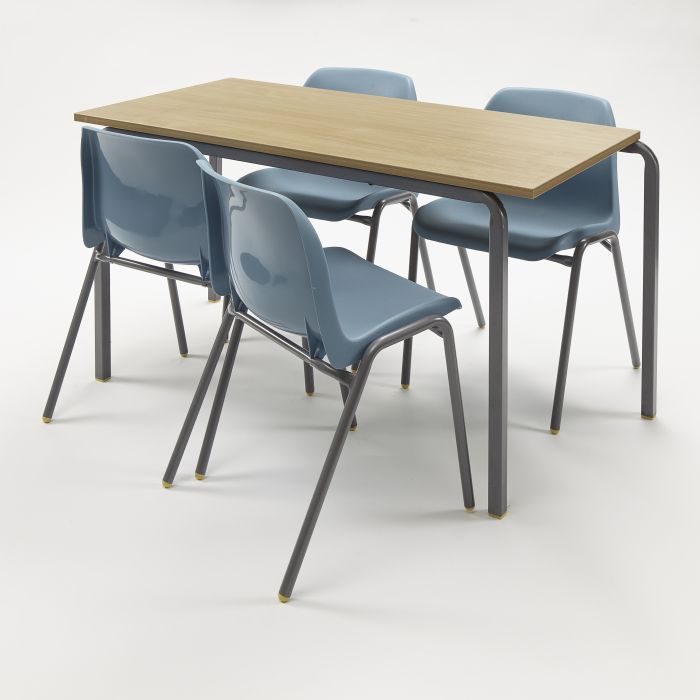 Classmates Contemporary 15 Beech Tables & 30 Chairs Pack - 1100 x 550mm - 14 Years - Seamist