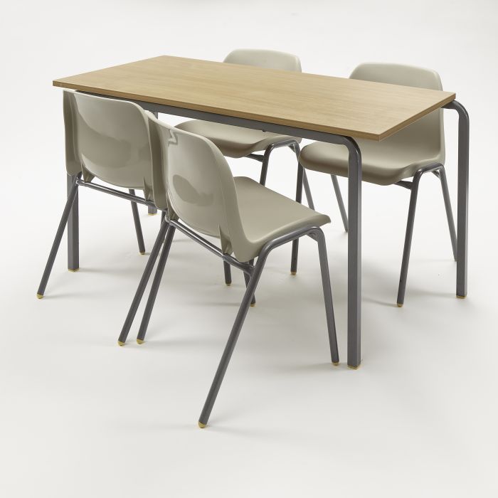 Classmates Contemporary 4 Beech Tables & 8 Chairs Pack - 1100 x 550mm - 14 Years - Sand
