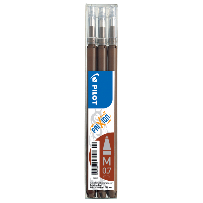 FriXion Refills 0.7mm - Brown - Pack of 3