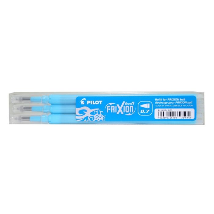 FriXion Refills 0.7mm - Light Blue - Pack of 3