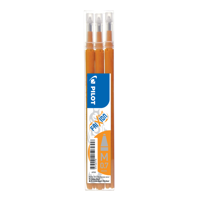 FriXion Refills 0.7mm - Orange - Pack of 3