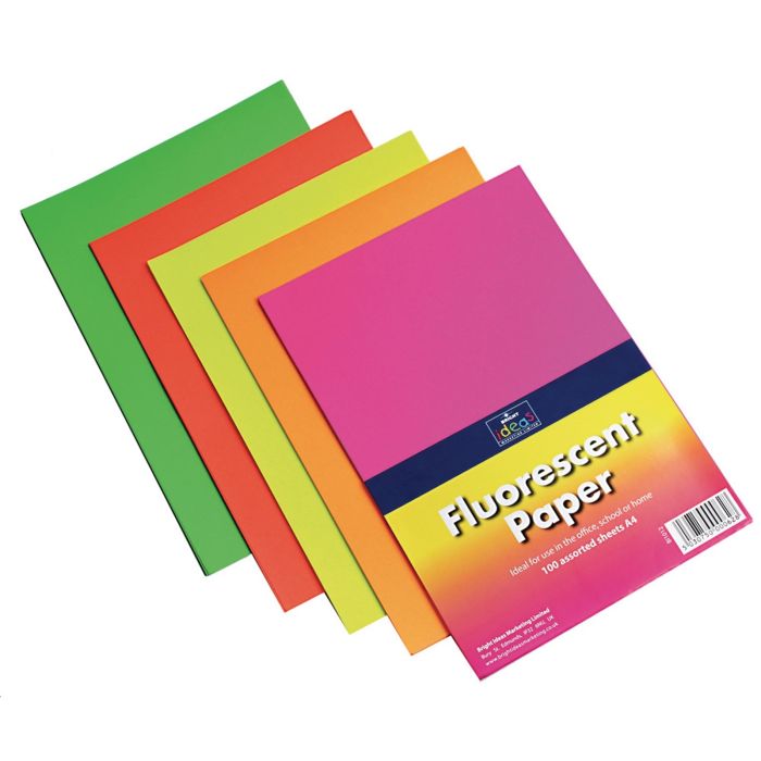 Ideas Day-Glo Copier Paper A4 Assorted - Pack of 100