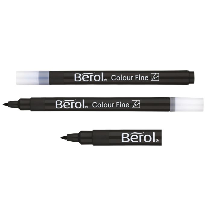 Berol Colour Fine Pens - Black - Pack of 10
