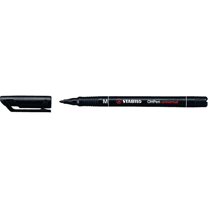 Stabilo OHP Marker Pens Black Bullet Tip - Pack of 10