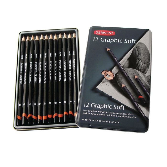 Derwent Graphic Pencils - Soft - Pack of 12