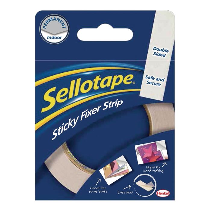 Sellotape Sticky Fixer Strip - 25mm x 3m