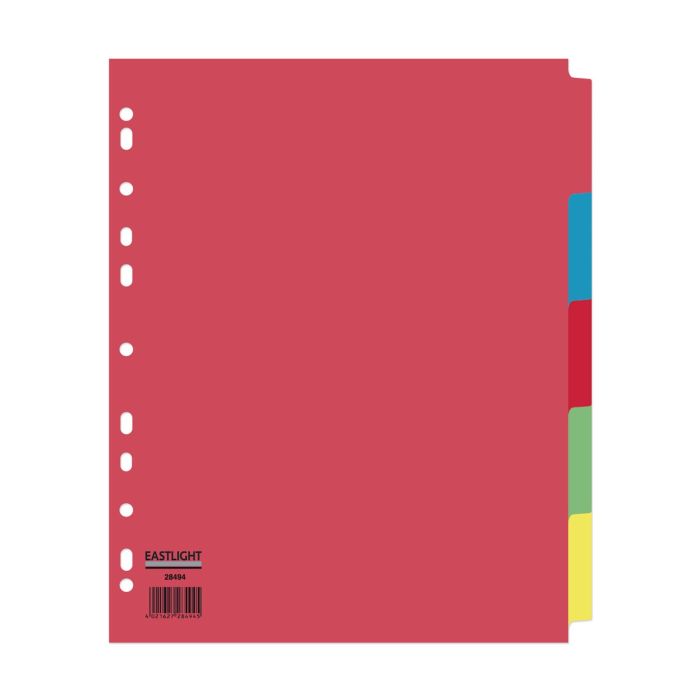 Eastlight A4 Extra Wide Subject Dividers 5-part Europunched
