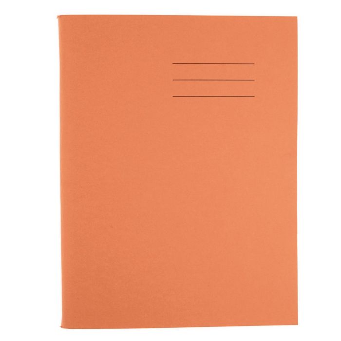 Exercise Book 9 x 7 - 80 Pages - 8mm Plain/Ruled with Margin Alternate - Orange - Pack of 100