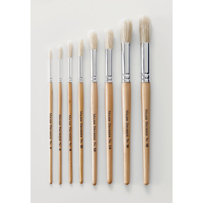 Classmates Long Round Paint Brushes - Assorted Sizes - Pack of 60
