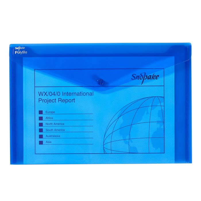 Snopake Electra Polyfile Wallet Foolscap Blue - Pack of 5