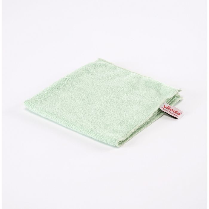 Vileda 'Microtuff Lite' Microfibre Cloths - Green - Pack of 10