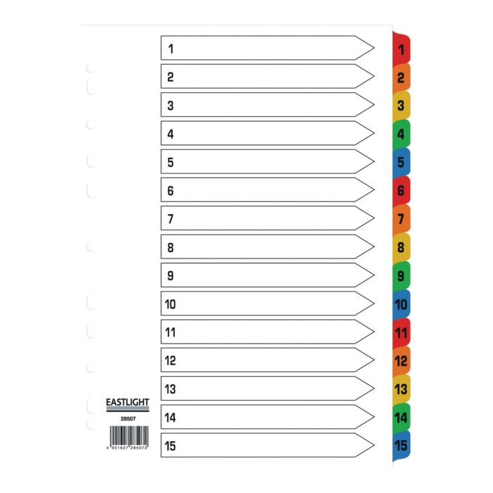 Eastlight A4 Mylar Dividers 15-part Europunched