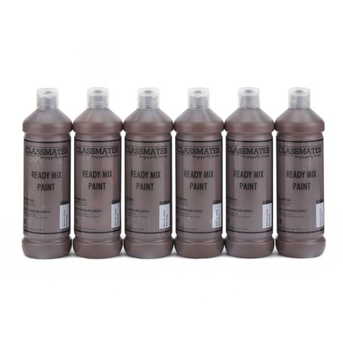 Classmates Ready Mixed Paint - 600ml - Burnt Umber - Pack of 6