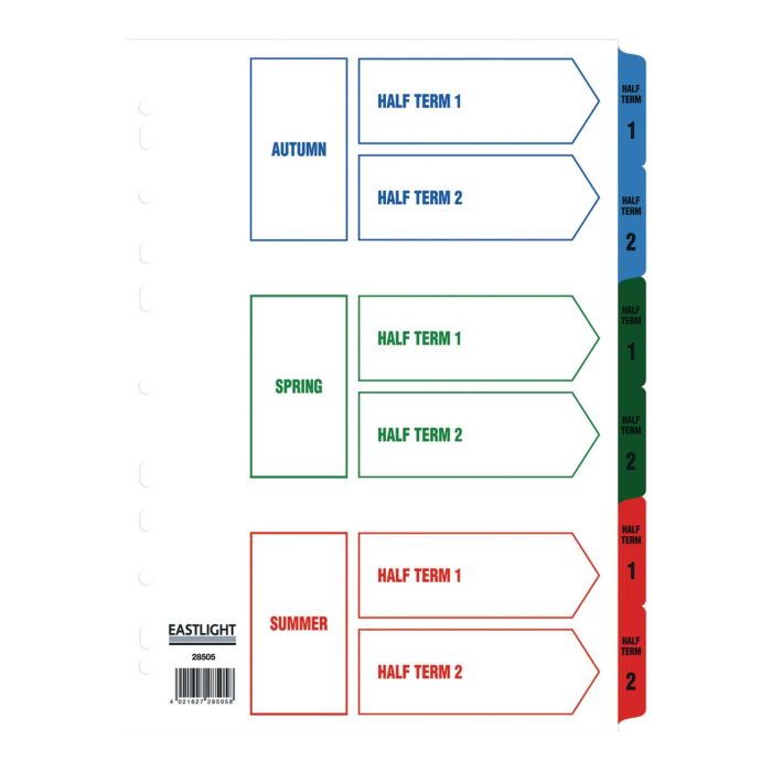 Eastlight A4 Term Time Dividers Term time Europunched