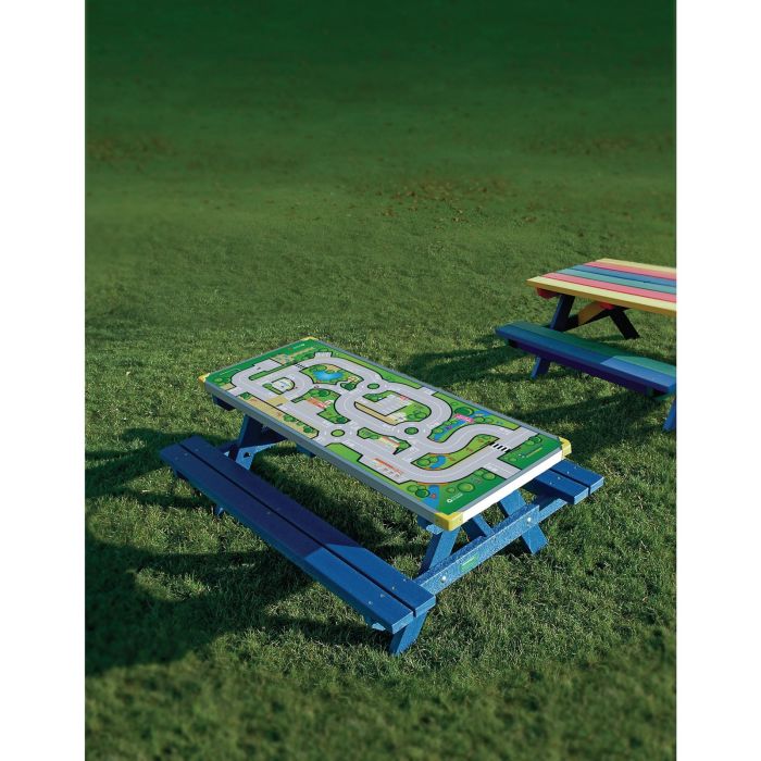 Junior Gameboard Picnic Bench - Playtown Top - Blue