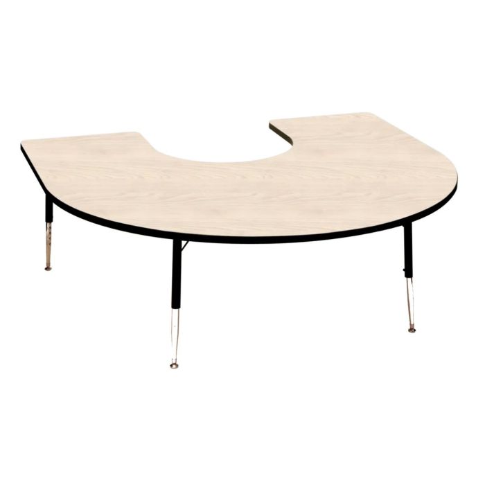 Tuf Top Height Adjustable Horseshoe Table - Maple