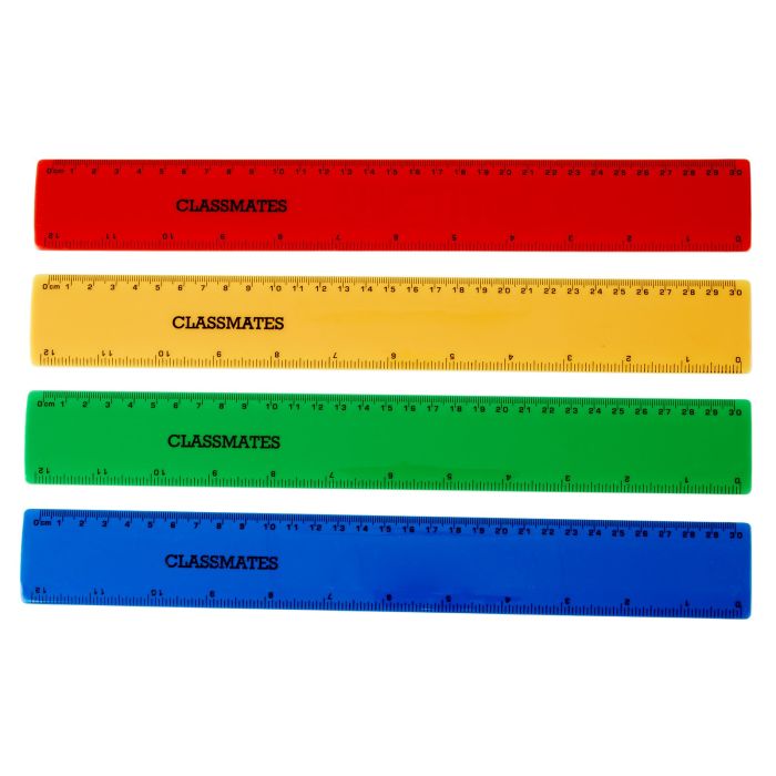 Classmates Shatter Resistant Ruler Assorted 30cm - Pack of 100
