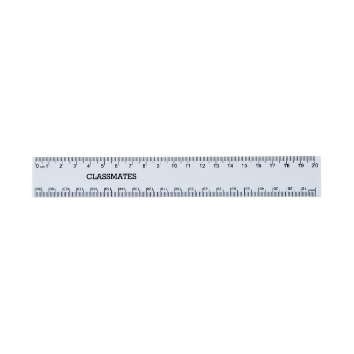 Classmates Shatter Resistant Ruler White 200mm/20cm - Pack of 10