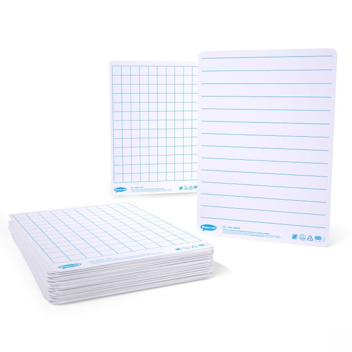 A4 Double Sided/Lined and Gridded Whiteboards- Pack of 35