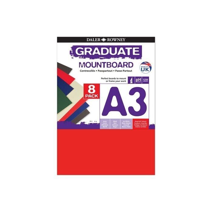 Graduate Mountboards A3 - Assorted - Pack of 8