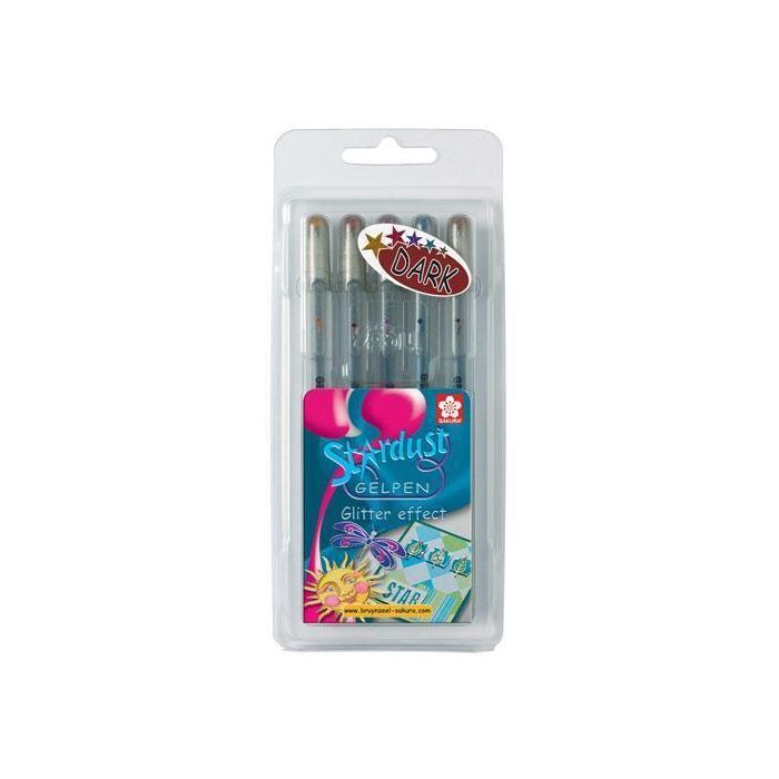 Gelly Roll Stardust Dark Colours Assorted (Clam Pack) - Pack of 5